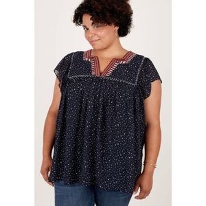 Stella & Dot Maette Charlotte Printed Top 2X